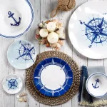 Q Squared Portsmouth 4-Piece Blue Melamine Dip Bowl Set - Coastal Nautical Design thumbnail 3