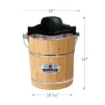 Maximatic Elite Gourmet 4Qt. Old Fashioned Pine Wood Electric & Manual Ice Cream Maker thumbnail 3