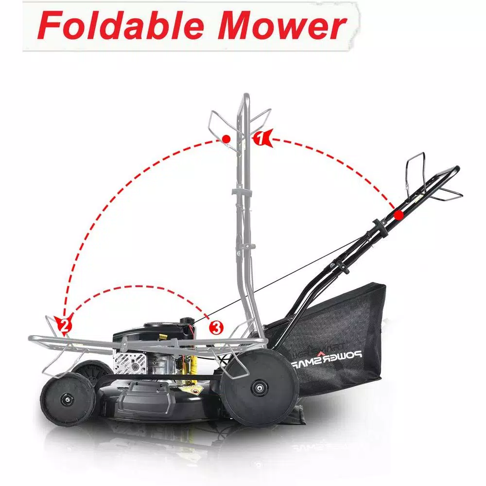 PowerSmart Power Smart 22 in. 3-in-1 Self-Propelled Gas Lawn Mower, 170 cc Engine, Rear-Wheel Drive