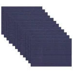 RITZ 12-Piece Blue Grass Cloth Woven Reversible Placemats, Indoor/Outdoor PVC & Polyester thumbnail 1