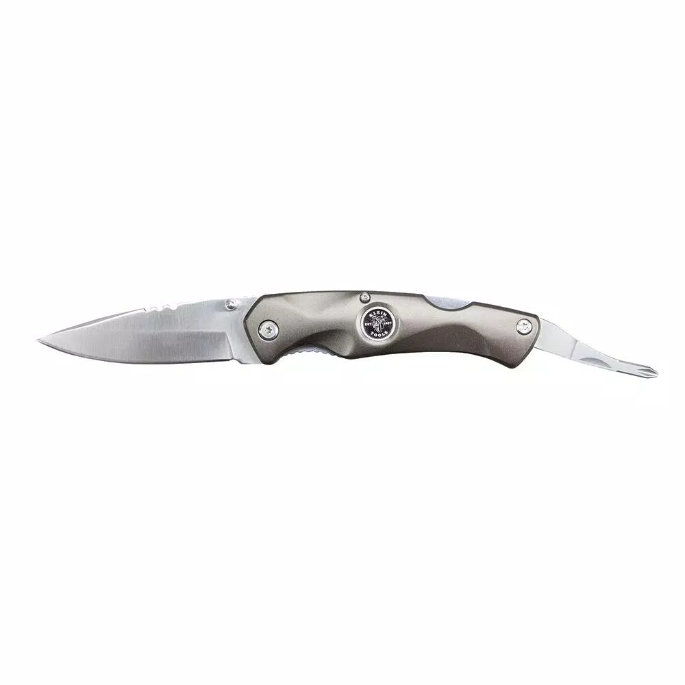 Klein Tools Electrician's Folding Pocket Knife with Phillips Driver and Wire Stripper