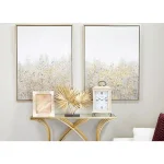 LITTON LANE Farmhouse Rectangular Whitewashed Beige Wooden Table Clock with Roman Numerals thumbnail 1