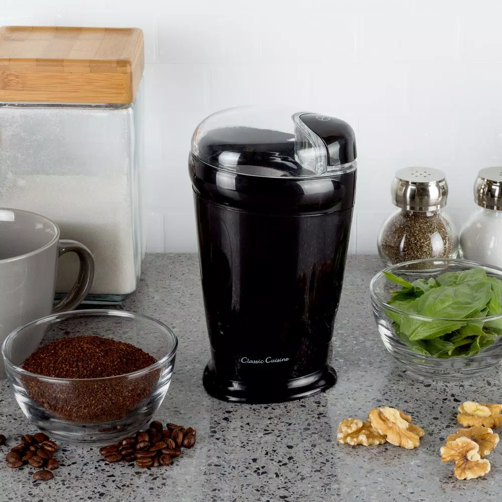 Classic Cuisine 1.41 oz. Electric Coffee and Spice Grinder, Black Blade Grinder