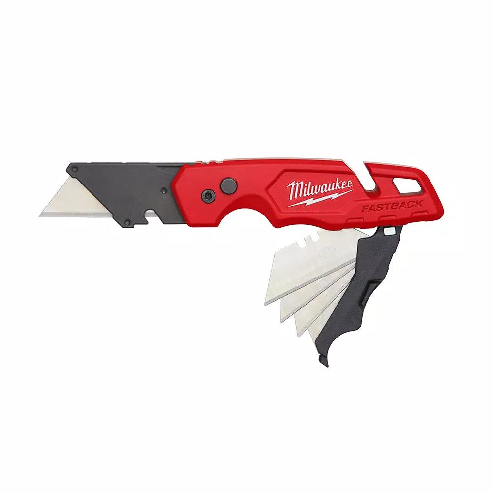 Milwaukee FASTBACK Folding Utility Knife with Blade Storage and Gut Hook