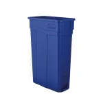 Suncast Commercial 23 Gallon Slim Blue Plastic Resin Trash Can thumbnail 1