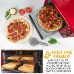 Nostalgia Retro 1500W 12-Slice Convection Toaster Oven with Timer - Retro Red thumbnail 3