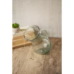 Unbranded 36 oz. Clear Hand-Blown Glass Tilted Pitcher and Vase thumbnail 3