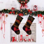 Glitzhome Plaid Bear Rug Hooked Christmas Stockings, 2-Pack thumbnail 6