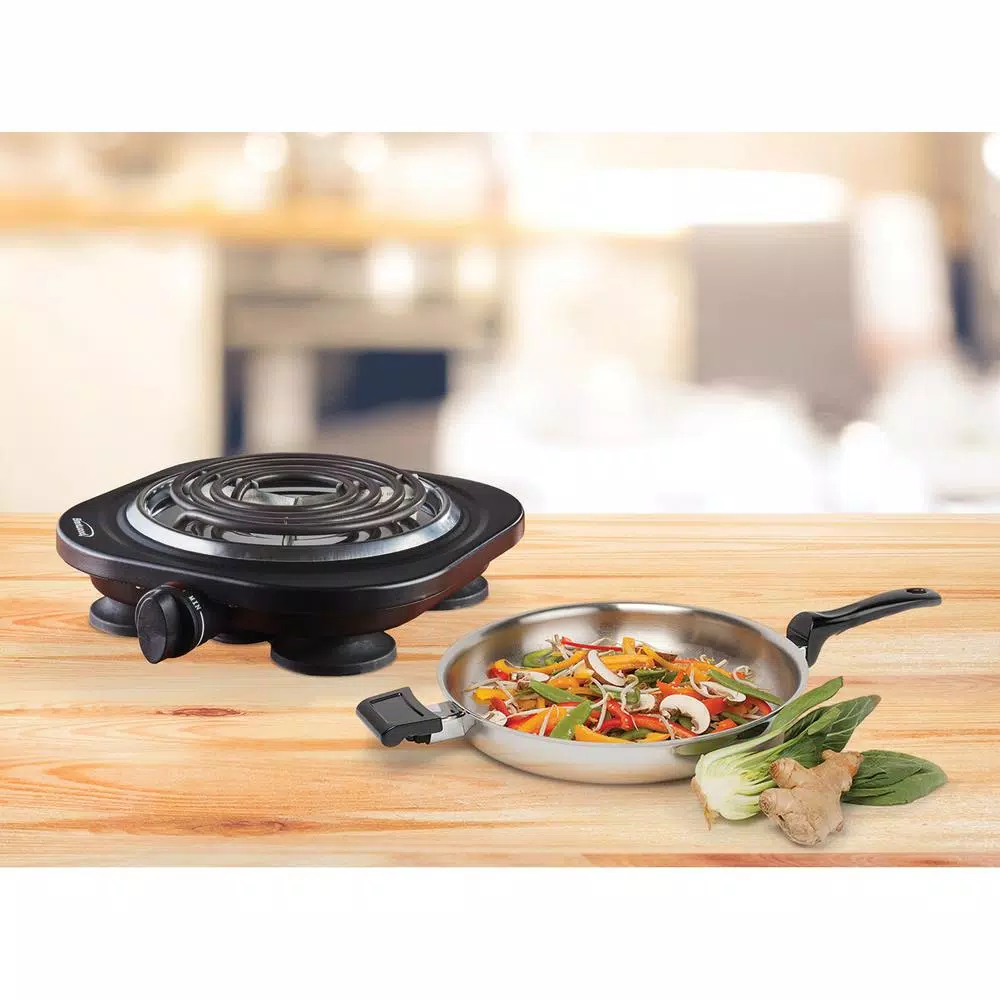 Brentwood Appliances TS-321BK 1000W Single Burner Electric Hot Plate, Black