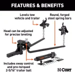 CURT Round Bar Weight Distribution Hitch Kit, 10,000 - 14,000 lbs. GTW, 31-5/8" Bars thumbnail 10