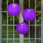 LUMABASE 10 in. 10-Light Purple Paper Lantern String Lights, 30 ft. Cord thumbnail 2