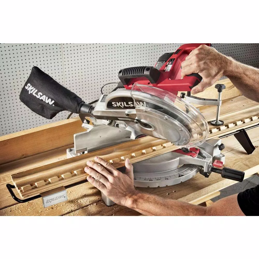 Skil 12 in. 15 Amp Corded Compound Miter Saw with Laser Guide and Quick-Mount System