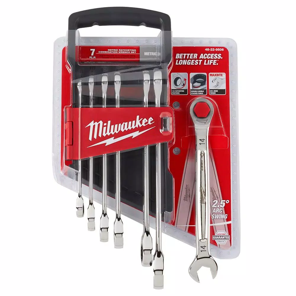 Milwaukee 7-Piece Metric Ratcheting Combination Wrench Set