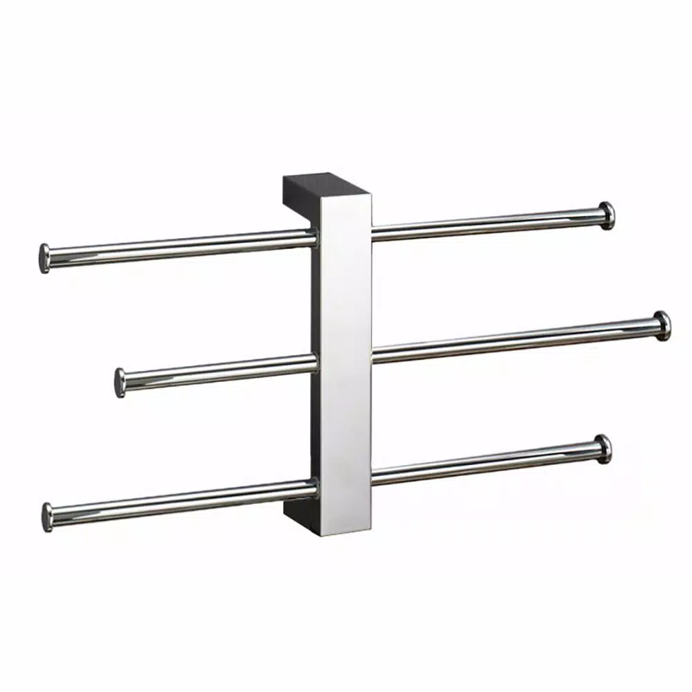 Nameeks Gedy Bridge Wall Mounted Polished Chrome Towel Rack with 3 Adjustable Sliding Bars
