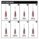 Milwaukee 8-Piece Screwdriver Set with Magnetic Hardened Tips thumbnail 3