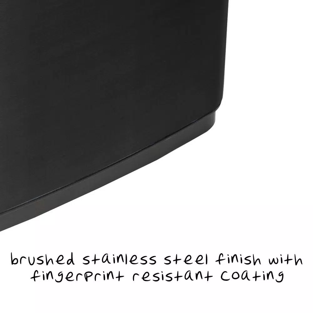 Honey-Can-Do 13 Gal. Stainless Steel Touchless Sensor Trash Can with Digital Timer, Brushed Black