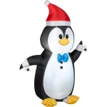 Gemmy 4 ft. Christmas Inflatable Tuxedo Penguin with Santa Hat, LED Lights thumbnail 2