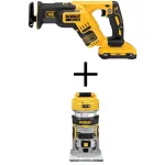 DEWALT 20V MAX XR Brushless Compact Reciprocating Saw and Compact Router Combo Kit (Tool-Only) thumbnail 1