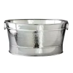 Elegance 7 Gal. Stainless Steel Hammered Oval Party Tub thumbnail 1