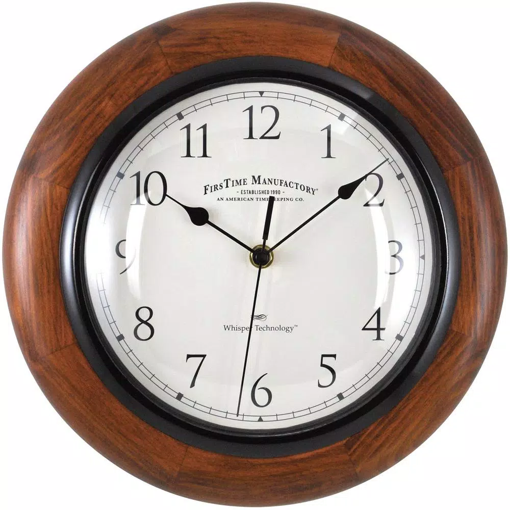 FirsTime & Co. FirsTime 11 in. Walnut Solid Wood Round Wall Clock