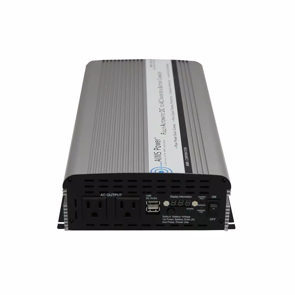 AIMS Power 1500W Modified Sine Inverter Charger with Transfer Switch, 12V DC to 120V AC