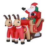 Luxen Home 7 ft. Santa and Sleigh Inflatable with LED Lights thumbnail 1