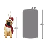 Design Toscano Pug Holiday Dog Ornament Sculpture, Hand Painted Resin thumbnail 3