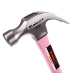 Stalwart 12 oz. Pink Claw Hammer with 12 in. Fiberglass Handle thumbnail 4