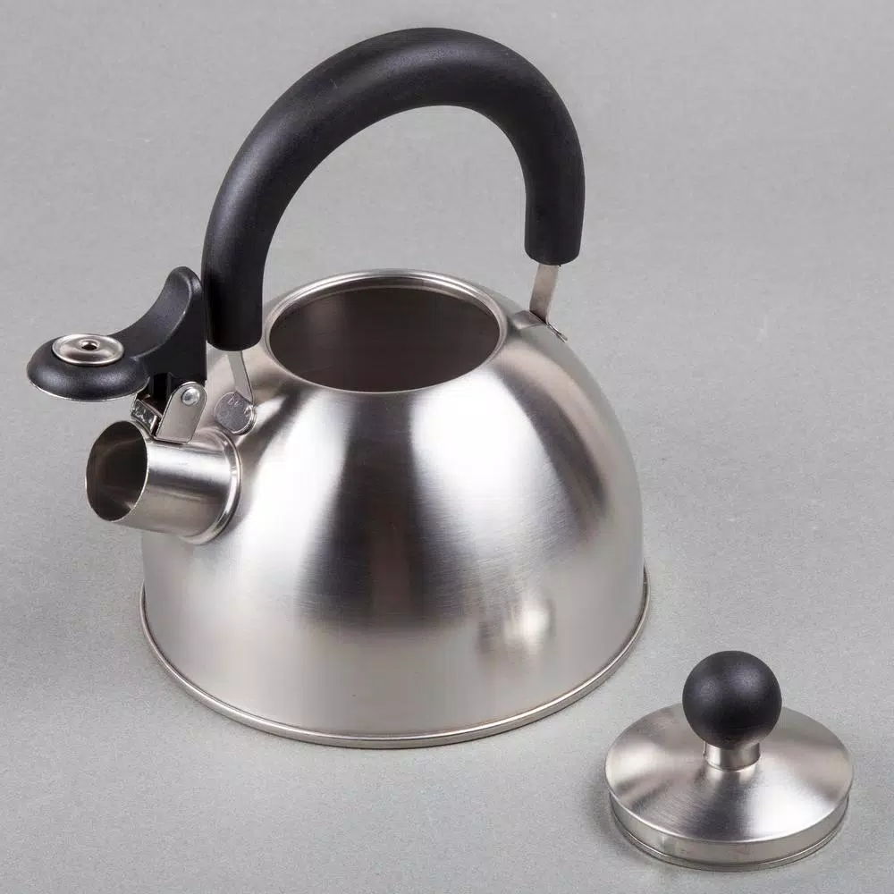 Creative Home Simplicity 6-Cup Brushed Stainless Steel Stovetop Tea Kettle with Whistle
