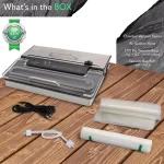 NutriChef Kitchen Pro Stainless Steel Food Vacuum Sealer System with Vacuum Bags and Roll thumbnail 3