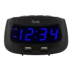 Equity by La Crosse Blue LED Dual USB Digital Alarm Clock with Adjustable Dimmer thumbnail 3