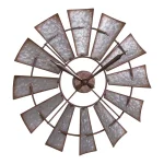 La Crosse Clock 22 in. Metal Windmill Quartz Wall Clock - Rustic Farmhouse Decor thumbnail 4