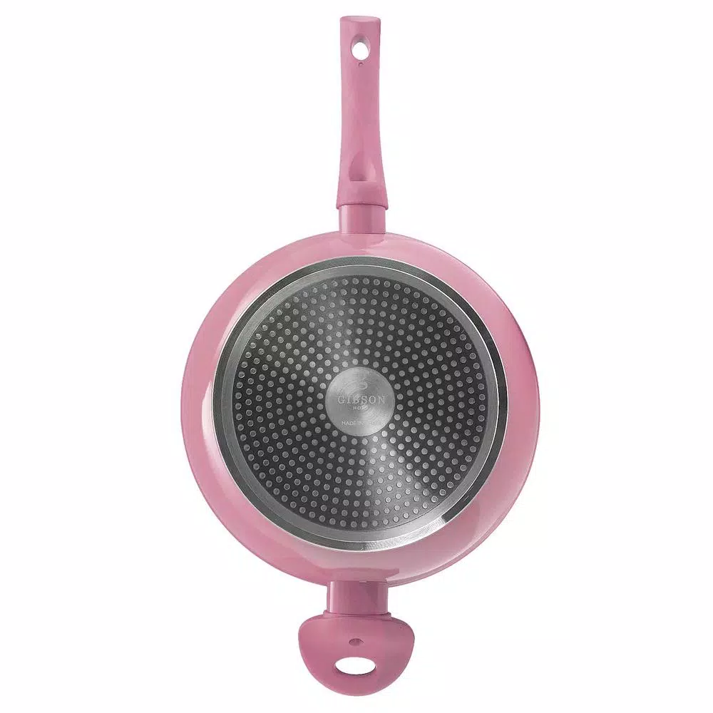 Gibson Home Plaza Cafe 3.5 qt. Aluminum Nonstick Saute Pan with Glass Lid, Lavender