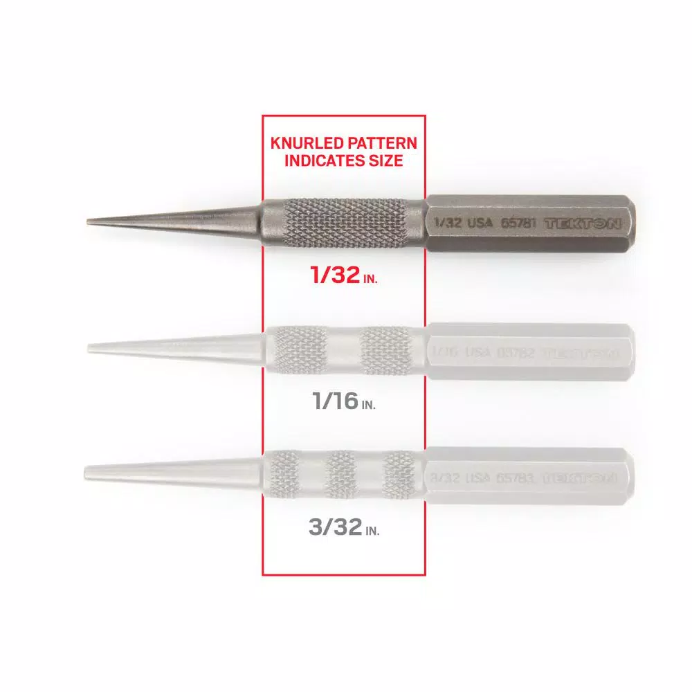 TEKTON 1/32 in. Nail Set, High-Carbon Steel Finishing Nail Punch