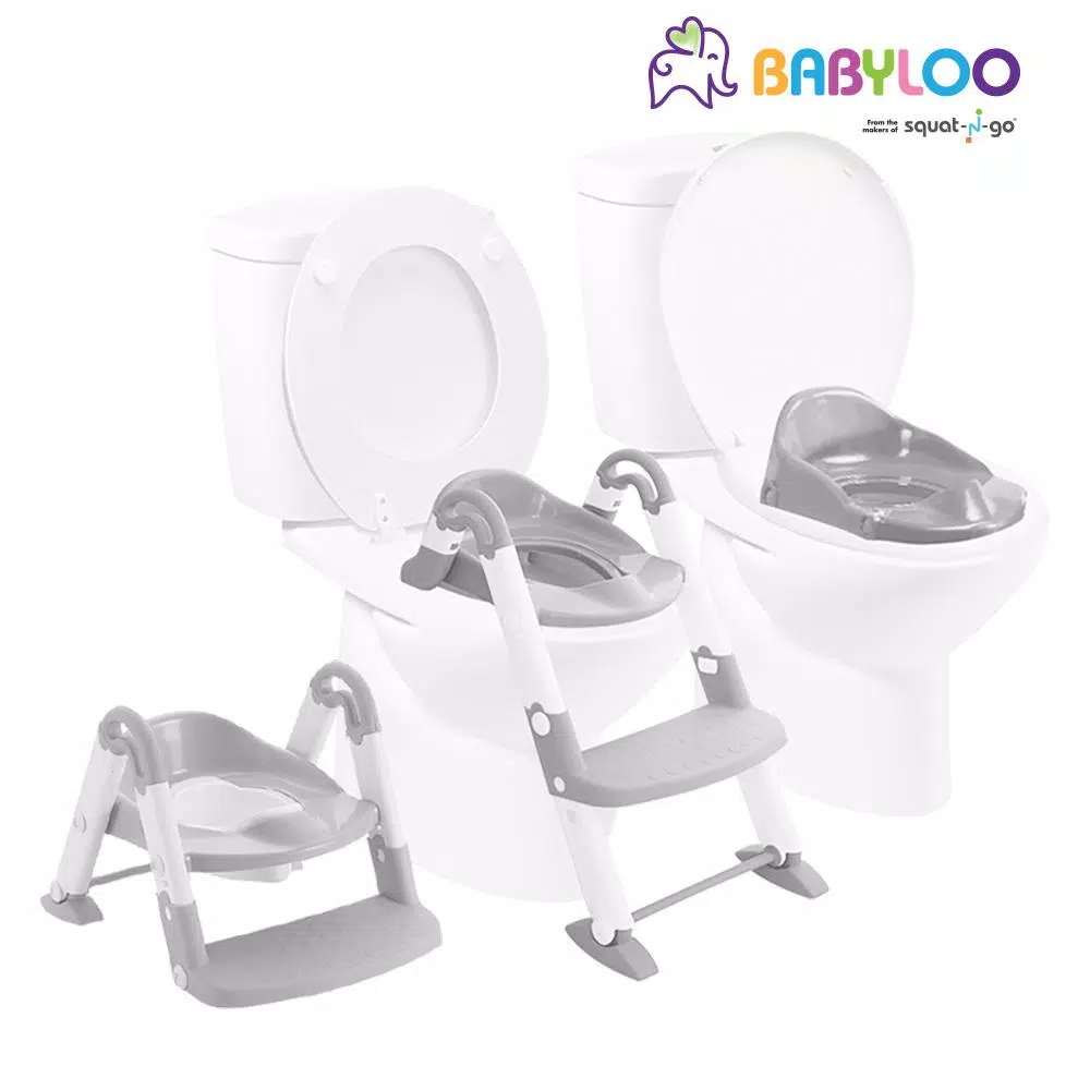 Babyloo Bambino 3-in-1 Convertible Toddler Potty Trainer and Step Stool - Gray
