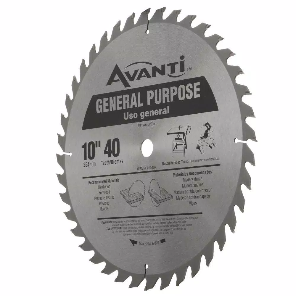 Avanti 10 in. 40-Teeth General-Purpose Carbide Circular Saw Blade