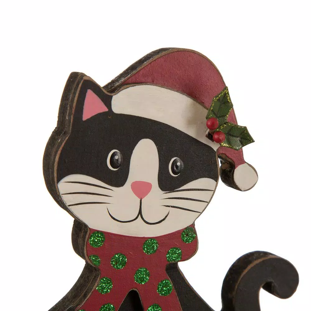 Glitzhome Wooden and Metal Cat and Dog Stocking Holder Set of 2