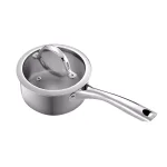 Cooks Standard 1.5 Qt. Stainless Steel Saucepan with Tempered Glass Lid thumbnail 1