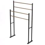 Mind Reader Black 2-Tier Freestanding Towel Rack with 4 Bars thumbnail 3