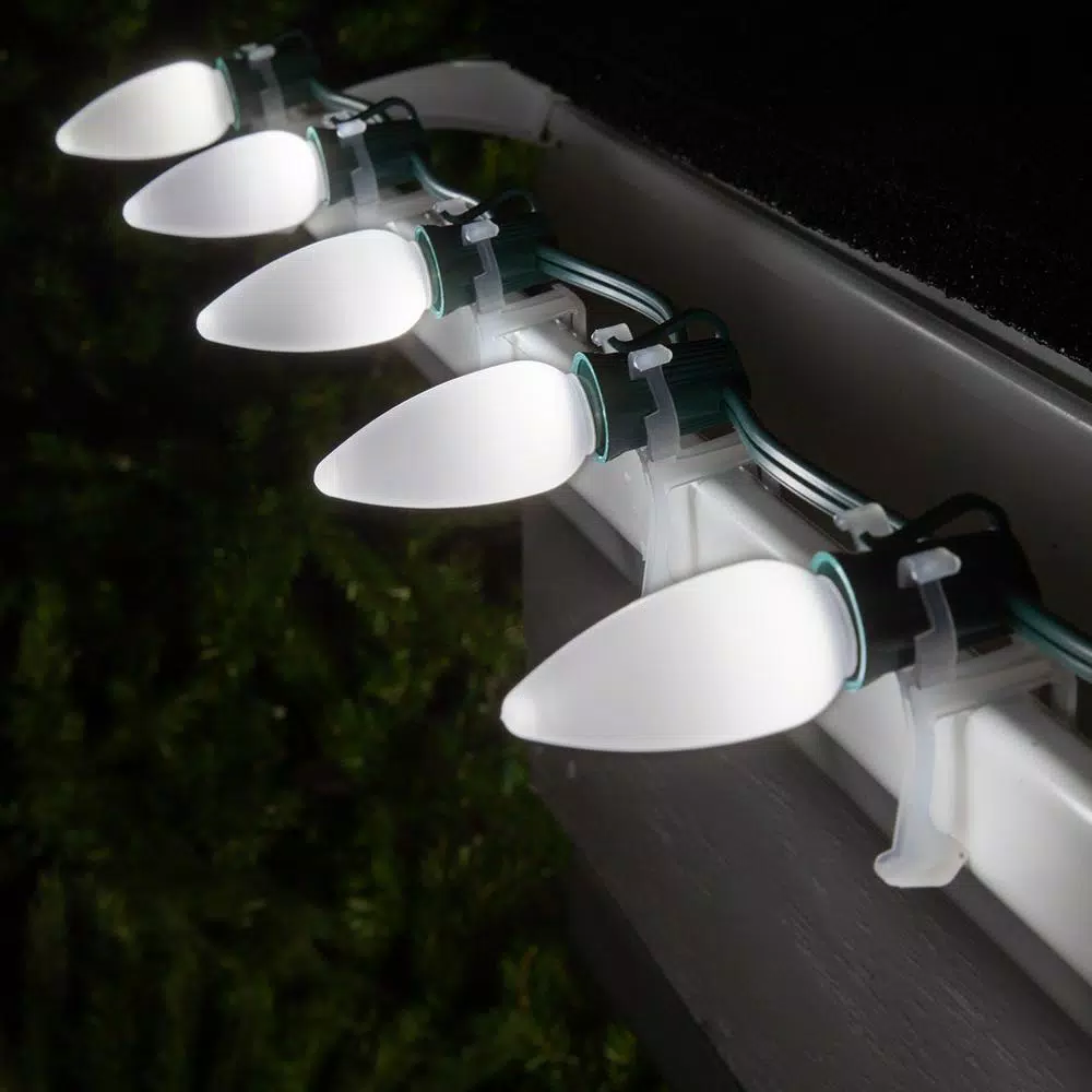 Wintergreen Lighting OptiCore C9 LED Cool White Smooth Opaque Christmas Light Bulbs, 25-Pack