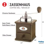 ZASSENHAUS Brasilia Manual Coffee Mill - Dark Beechwood with Steel Conical Burrs thumbnail 5