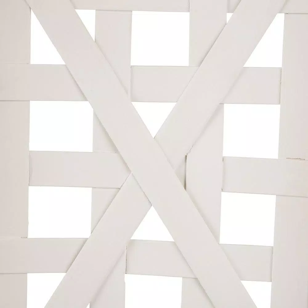 Glitzhome 30 in. H x 24 in. W White Wooden Tobacco Basket Wall Decor