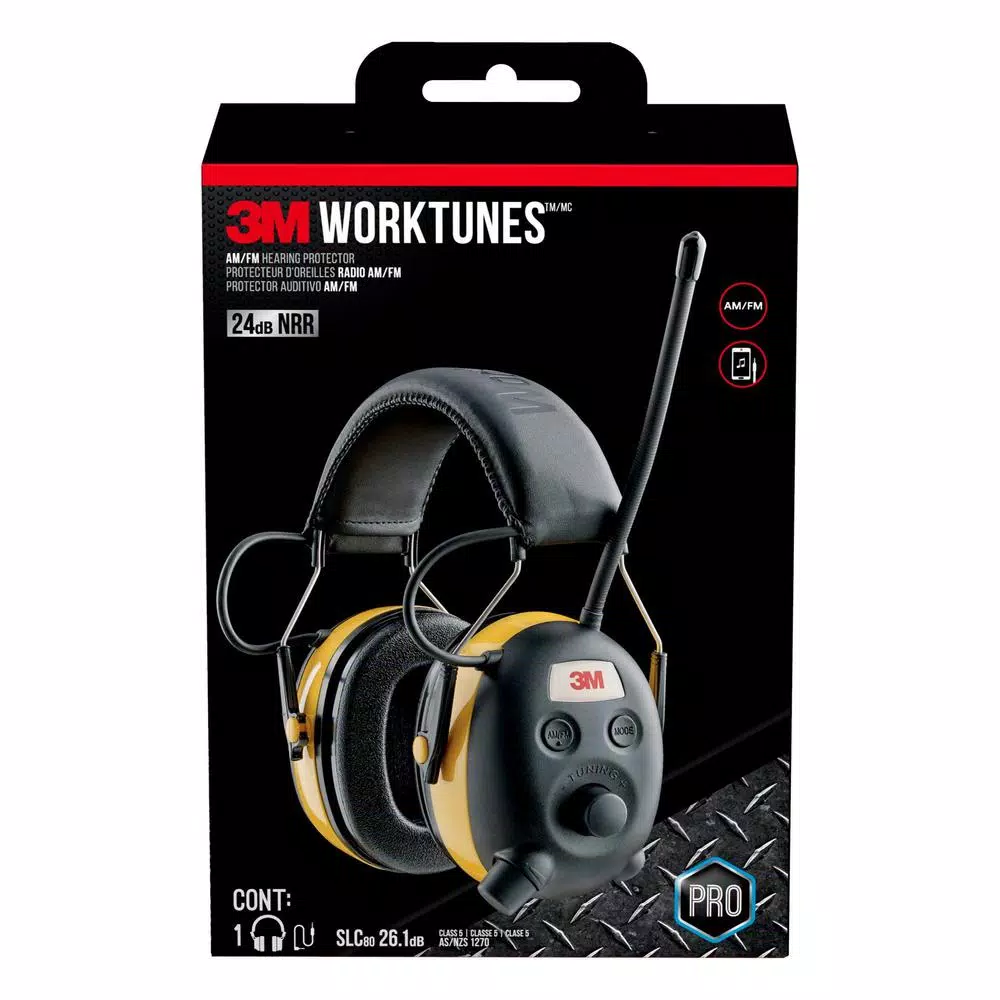 3M WorkTunes Digital Hearing Protector with AM/FM Radio and Auxiliary Jack