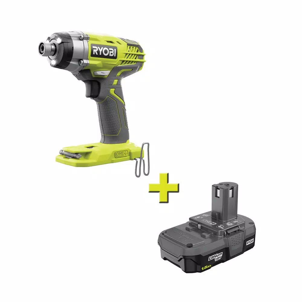 RYOBI 18V ONE+ Cordless 3-Speed 1/4 in. Hex Impact Driver with 1.5 Ah Battery