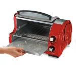 Hamilton Beach Easy Reach 1200W 4-Slice Toaster Oven with Roll-Top Door, Red thumbnail 2