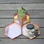 Achla Designs Hexagonal Copper Plated Stainless Steel Decorative Trays, Set of 3 thumbnail 6