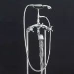 AKDY 3-Handle Freestanding Claw Foot Tub Filler with Telephone Hand Shower, Chrome thumbnail 2