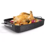 Starfrit Rock Roaster with Rack, 5 Qt. Rectangular Roasting Pan, Black thumbnail 2