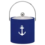 Kraftware Kasualware Anchor 3 Qt. Ice Bucket with Acrylic Cover and Metal Handle - Blue thumbnail 1