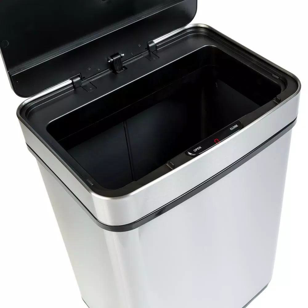 Honey-Can-Do 13 Gal. Stainless Steel Touchless Motion Sensor Trash Can with Digital Timer
